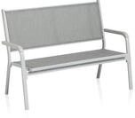 Kettler BASIC Plus Bank, wei&szlig; matt/hellgrau, Alu/Outdoorgewebe, pflegeleicht,