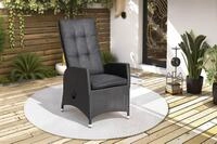 OUTFLEXX Rocking Dining Sessel, grau/schwarz, Polyrattan, 60x68x110 cm, verstellbar,