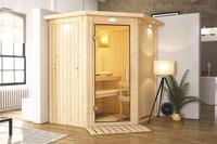 KARIBU Systemsauna Tonja, Fichtenholz 68mm, Eckeinstieg, ca. 2,3m&sup2; 85862