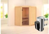 KARIBU Systemsauna Tonja, Fichtenholz 68mm, Eckeinstieg, ca. 2,3m&sup2; 85859