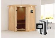 KARIBU Systemsauna Nanja, Fichtenholz 68mm, Eckeinstieg, ca. 2m&sup2; 85832
