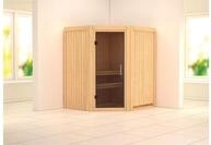 KARIBU Systemsauna Tonja, Fichtenholz 68mm, Eckeinstieg, ca. 2,3m&sup2; 85850