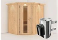 KARIBU Systemsauna Lilja, Fichtenholz 68mm, Eckeinstieg, ca. 3m&sup2; 85955
