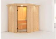 KARIBU Systemsauna Saja, Fichtenholz 68mm, Eckeinstieg, ca. 2,7m&sup2; 85921