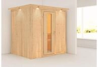 KARIBU Systemsauna Fanja, Fichtenholz 68mm, Fronteinstieg, ca. 2,7m&sup2; 85870