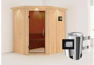 KARIBU Systemsauna Saja, Fichtenholz 68mm, Eckeinstieg, ca. 2,7m&sup2; 85914