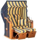 SUNNY SMART RUSTIKAL 250 PLUS Strandkorb, blau/natur, Kunststoffgeflecht &