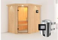 KARIBU Systemsauna Saja, Fichtenholz 68mm, Eckeinstieg, ca. 2,7m&sup2; 85923