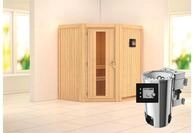 KARIBU Systemsauna Tonja, Fichtenholz 68mm, Eckeinstieg, ca. 2,3m&sup2; 85845