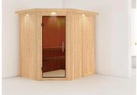 KARIBU Systemsauna Saja, Fichtenholz 68mm, Eckeinstieg, ca. 2,7m&sup2; 85912