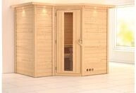 KARIBU Massivholzsauna Sahib 2, Fichtenholz 40mm, Eckeinstieg, ca. 2m&sup2; 75878