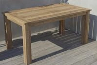 OUTFLEXX Esstisch, natur, recyceltes SLVK-Teakholz, Plattenst&auml;rke 30 mm, 160 x 90 x