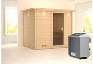 KARIBU Massivholzsauna Sonara, Fichtenholz 40mm, Fronteinstieg, ca. 4,3m&sup2; 46928