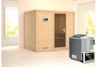 KARIBU Massivholzsauna Sonara, Fichtenholz 40mm, Fronteinstieg, ca. 4,3m&sup2; 59746
