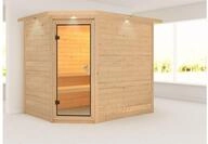 KARIBU Massivholzsauna Tanami, Fichtenholz 40mm, Eckeinstieg, ca. 2m&sup2; 47131