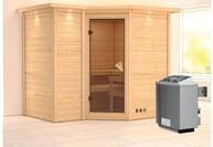 KARIBU Massivholzsauna Sahib 2, Fichtenholz 40mm, Eckeinstieg, ca. 2m&sup2; 50039