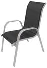 Villana Sylvania Gartenstuhl, silber/schwarz, Aluminium/Textil, 75 x 57 x 95 cm,