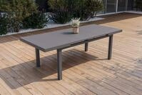 OUTFLEXX Premium Ausziehtisch, anthrazit matt/grau, Alu/Glas, 180/240x100cm,