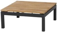Siena Garden Alvida Loungetisch, anthrazit/natur, Aluminium/Teakholz, 74x74 cm