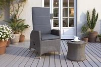 OUTFLEXX Vigo Dining-Sessel, stahlgrau-meliert, Polyrattan, 60x68x111cm, R&uuml;cken