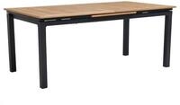 OUTFLEXX Premium Ausziehtisch, anthrazit matt, Alu/Teak, 180/240x100cm, automatischer