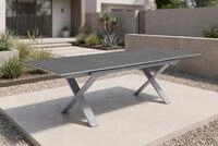 OUTFLEXX Toronto Ausziehtisch, silber, Alu/Spraystone, 180/280x100cm,