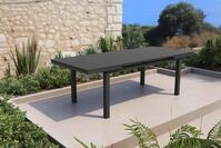 OUTFLEXX Premium Ausziehtisch, anthrazit/grau, Aluminium/Glas, 180/240x100cm,