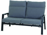 SIENA GARDEN Valencia 2-Sitzer Sofa, anthrazit matt, Alu/Ranotex, 152 x 82 x 99 cm,