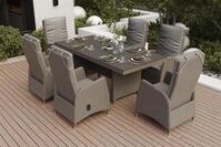 OUTFLEXX Vigo Garten-Essgruppe, stahlgrau-meliert / schiefergrau, Polyrattan, Tisch