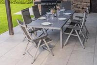 Kettler BasicPlus Garten-Essgruppe, silber, Alu/Textilene, Tisch 180/240x100cm, 6