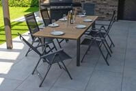 OUTFLEXX Garten-Essgruppe, OUTFLEXX&reg; anthrazit matt, Alu / Teak / Textil,