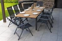 OUTFLEXX Garten-Essgruppe, OUTFLEXX&reg; anthrazit matt, Alu / Teak / Textil,