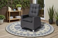 OUTFLEXX Rocking Comfort Dining / Lounge Sessel, grau/braun-meliert, Polyrattan,
