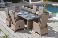OUTFLEXX Elba Garten-Essgruppe, champagner-meliert/savanna, 200 x 95 cm,