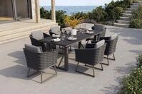OUTFLEXX Oranger Blossom Garten-Essgruppe, anthrazit, Alu/XL Rope, 7-teilig, inkl.