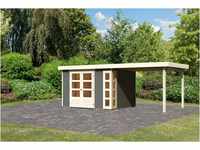 KARIBU Gartenhaus Kerko 5, terragrau, Fichtenholz 19mm, 591,5 x 246 x 210 cm,