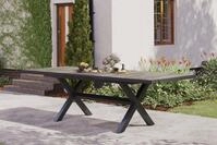 Siena Garden Sincro Ausziehtisch, anthrazit/natur-grau, Alu/Keramik, 200/260 x 100 cm