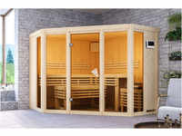 KARIBU Sauna Alcinda 2, Fichtenholz 68 mm, Eckeinstieg, ca. 3,6m² 6108
