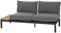 Siena Garden Alvida Zweisitzer rechts, anthrazit/natur, Aluminium/Ranotex/Teak,