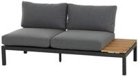 Siena Garden Alvida Zweisitzer links, anthrazit/natur, Aluminium/Ranotex/Teak,