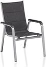 Kettler BasicPlus Padded Stapelsessel, silber/anthrazit, Alu/Textilene,