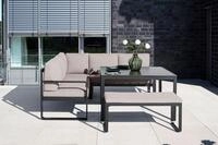 Kettler Ocean Dining-Lounge Exklusivmodell, anthrazit/taupe, 220 x 200 cm, inkl.