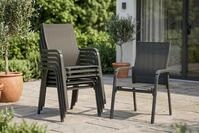 Kettler BasicPlus 6er-Set Stapelsessel, anthrazit/anthrazit, 0301205-7000