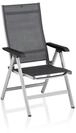 Kettler Basic Plus Premium Klappstuhl, silber/lakritz, Alu/Outdoorgewebe, 
