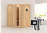 KARIBU Systemsauna Nanja, Fichtenholz 68mm, Eckeinstieg, ca. 2m&sup2; 85824