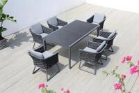 OUTFLEXX Garten-Essgruppe, anthrazit, Aluminium, Tisch 180/270x100 cm, 6 Sessel