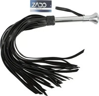 Zado Lederpeitsche mit Edelstahlgriff, schwarz, Fetisch > BDSM Sextoys >