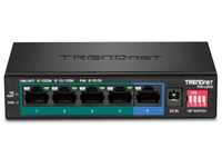 Trendnet 4+1 Port Gigabit PoE+ Switch, TPE-LG50, Long Range 250m, Powerbudget 32 Watt