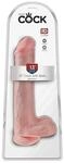 King Cock with Balls Dildo Beige 33 cm