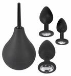 Black Velvets Anal Kit Intimdusche & Analplug Set Schwarz 4 Teilig